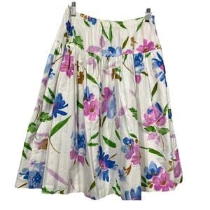 Vintage Women’s Watercolor Long Skirt / Size-12P